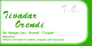 tivadar orendi business card